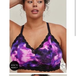 Torrid Lace racer back galaxy bra XL
